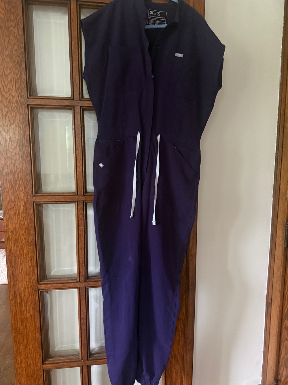 Figs Purple Zip-Front Scrub Jumpsuit